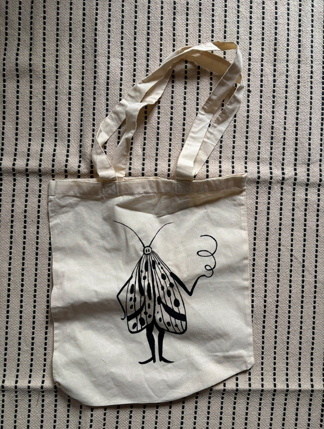 torby na ramię Ręcznie malowana torba płócienna tote bag Ćmik