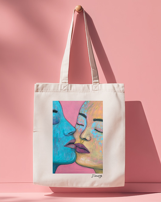 torby na zakupy Torba art z reprodukcją mojego obrazu Czuła miłość