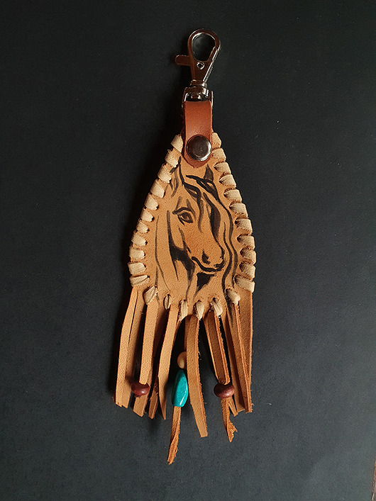 breloki Skórzany brelok z koniem