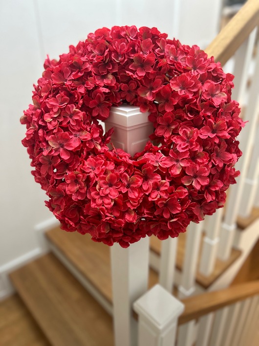 wianki SZTUCZNY Wianek HORTENSJA na drzwi - ok.44cm