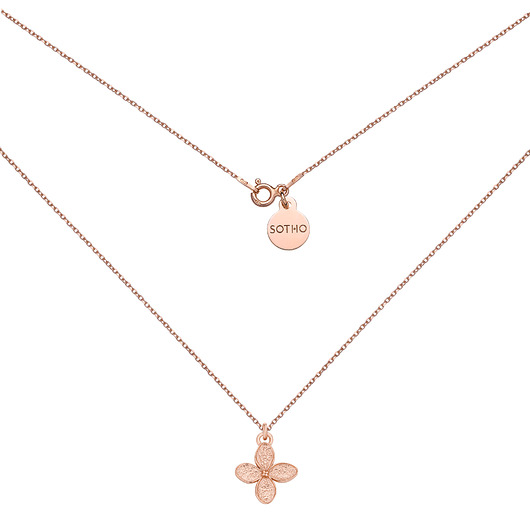 złote naszyjniki Naszyjnik z różowego złota z kwiatkiem