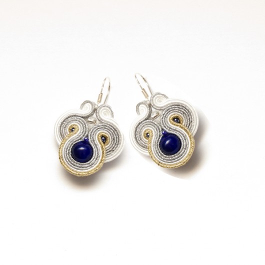 Zamówienie: kolczyki ślubne soutache granat  maanuela
