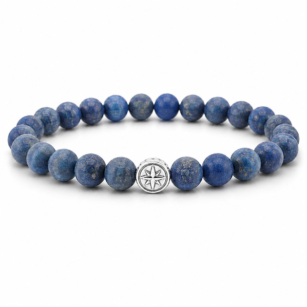 biżuteria męska Bransoletka męska KOMPAS -lapis lazuli i srebro 925