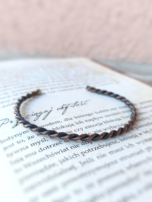 biżuteria męska Miedziana Bransoletka Skręcony Splot - Twoja Osobista Energia