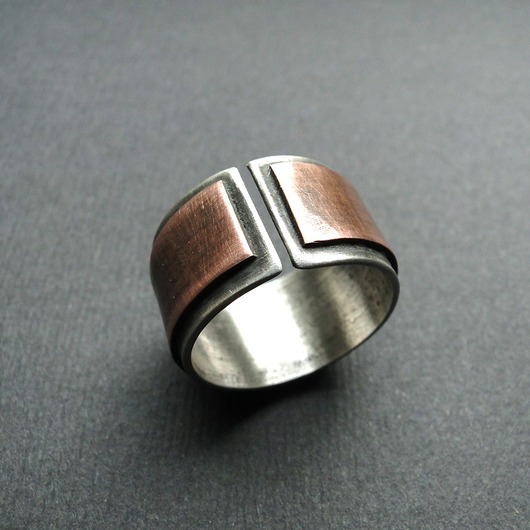 biżuteria męska Obrączka Unisex z miedzią 003