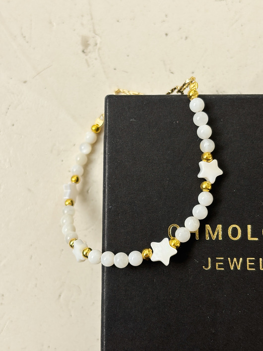 bransoletki z kamieni naturalnych Bransoletka Kamień Księżycowy i gwiazdki