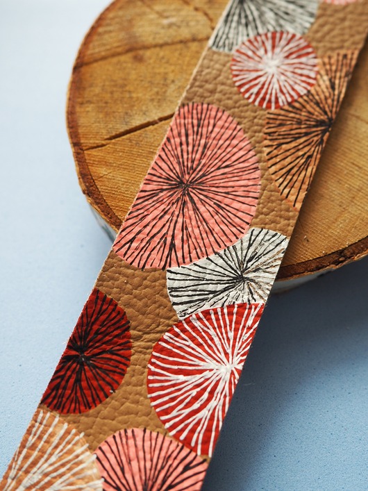 bransoletki skórzane Bransoleta skórzana ręcznie malowana FAJERWERKI