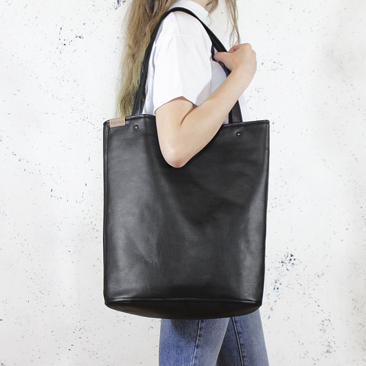 Shopper XL torba czarna na zamek hairoo