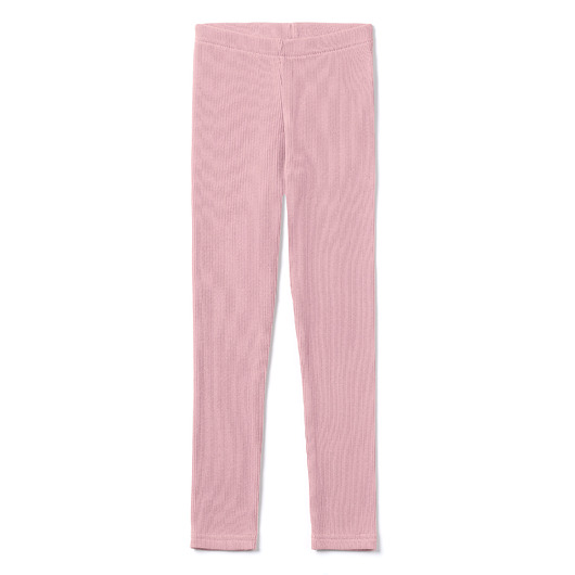legginsy i getry dla dziewczynki Legginsy dziecięce prążek jasny róż