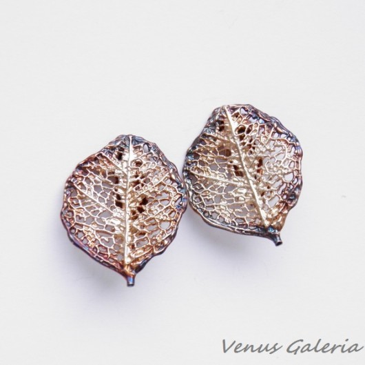 Klipsy srebrne - Listki L5  VENUS GALERIA