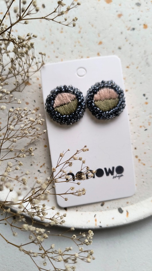 kolczyki - inne Kolczyki Grafitowe Kółka