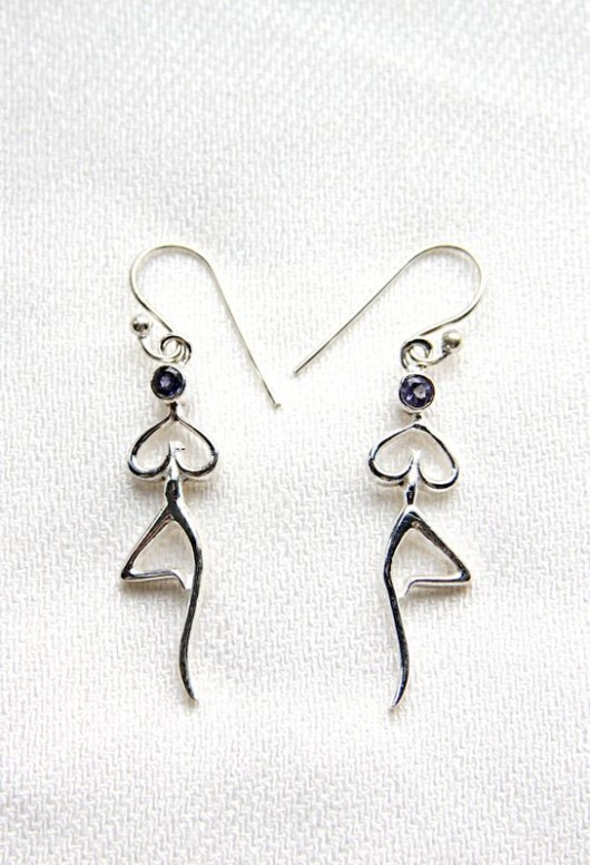 kolczyki z kamieniami JOGA/ kolczyki srebrne 925