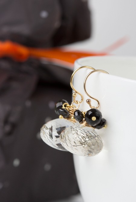 SALE°°°Blanc&Noir rutilated OLANDRE