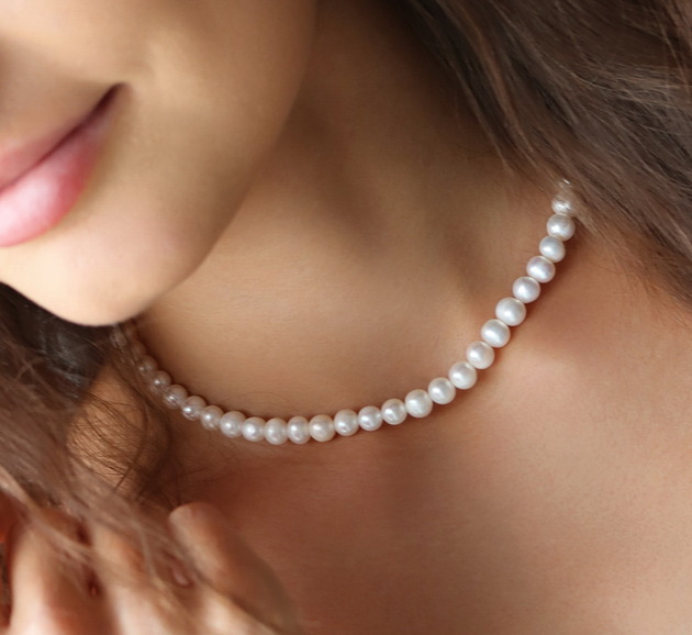 chokery Choker / naszyjnik z naturalnych pereł- srebro 925 pozłacane