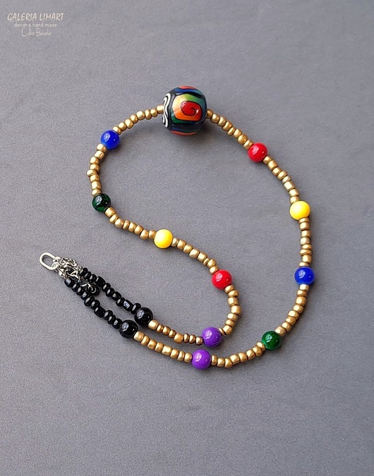 korale BOHO uroczy bajeczniej kolorowy naszyjnik jedyny TAKI Unikat handmade #2