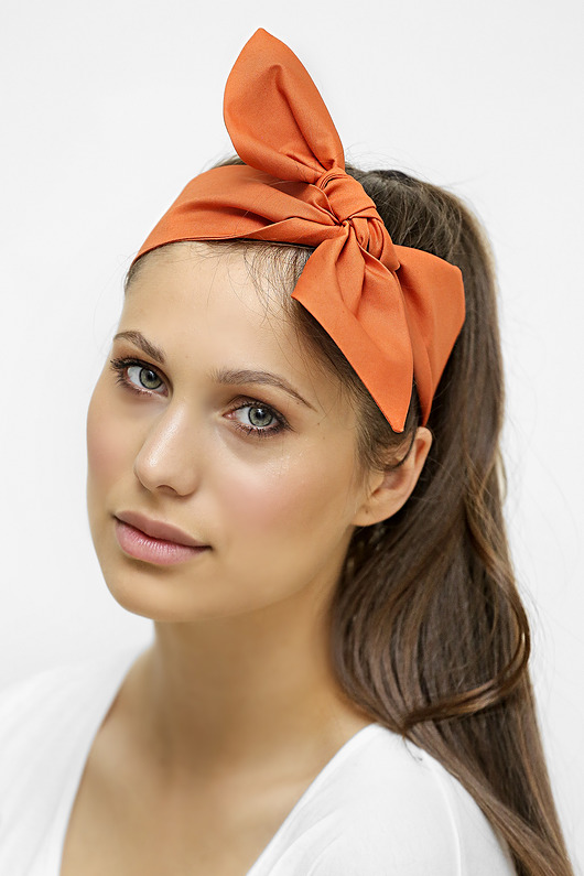 opaski do włosów Pomarańczowa opaska wiązana z bawełny
