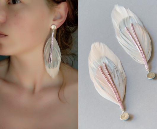 kolczyki z piór i skóry EAR CANDY NOMAD ACCESSORIES