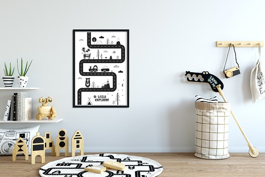 Plakat A3 DROGA obrazek skandynawski dla chłopca Well Wall
