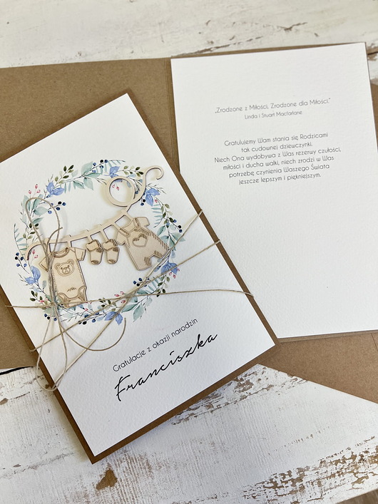 kartki scrapbooking Ręcznie robiona kartka na narodziny dziecka - kartka gratulacyjna z okazji na