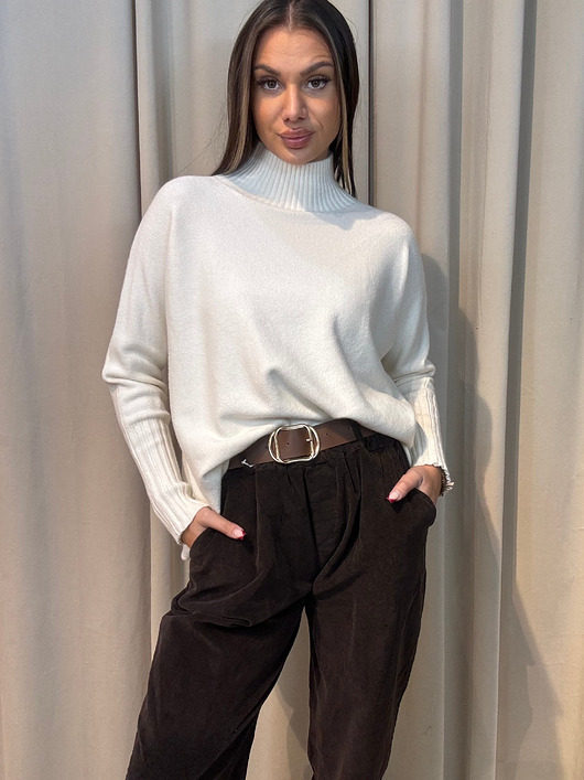 swetry damskie Golf damski Bianco