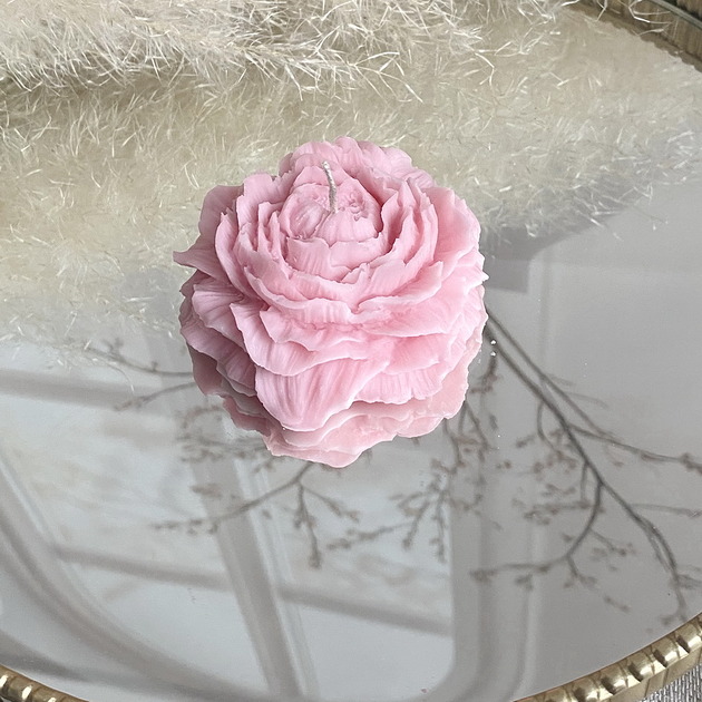 świeczniki i świece Świeca sojowa dekoracyjna "Peony Queen" 75x35mm różowa