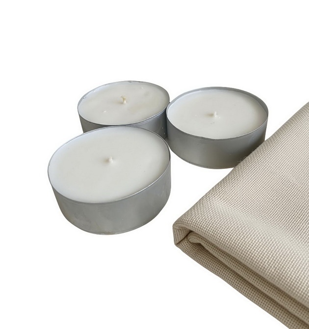 świeczniki i świece XXL Absolute Linen 3 szt. tealight 105g wosk sojowy (dostępne inne zapachy)