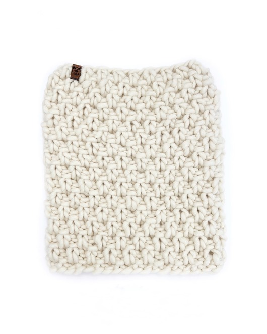 szale damskie Biały komin z grubej wełny peruwiańskiej