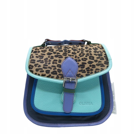 torby na ramię Torebka damska kolorowa skórzana skóra naturalna rączka pasek OLIVKA