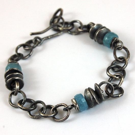 bransoletki wire wrapping akwamaryn