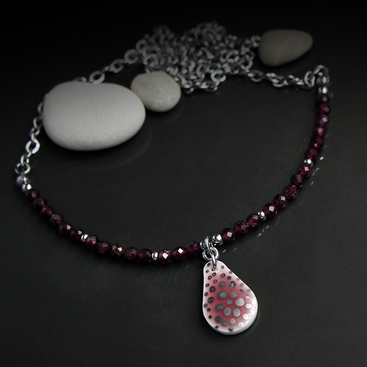 wisiory PEBBLE/GRANAT i stal chirurgiczna /UNIKAT