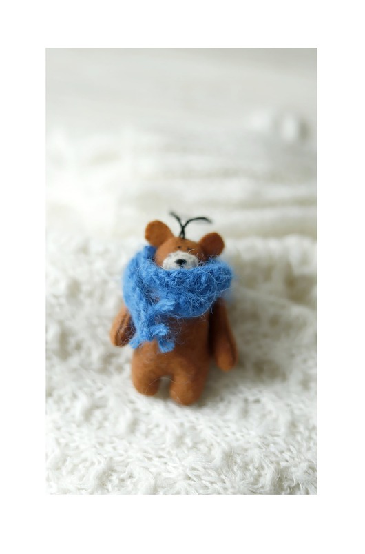 dekoracje świąteczne Mała zawieszka miś na choinkę/ do torebki