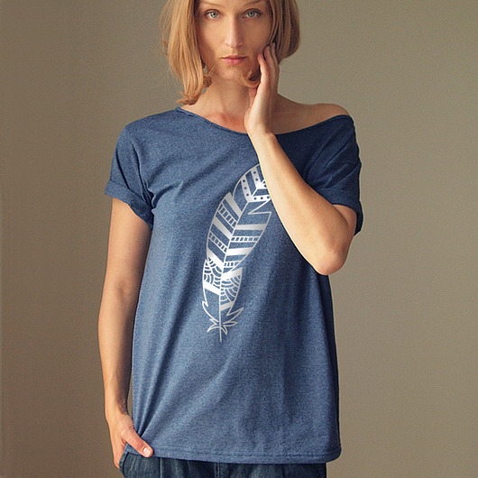 S-XXL Piórko srebrne jeans  Krótki Oversize ONE MUG A DAY