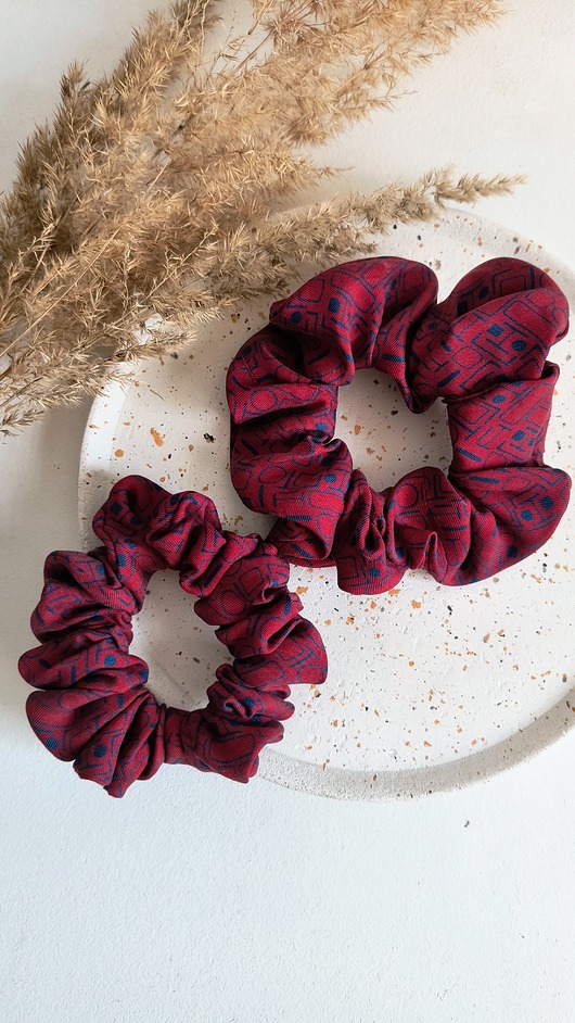gumki do włosów Scrunchie Jedwabna Bordo