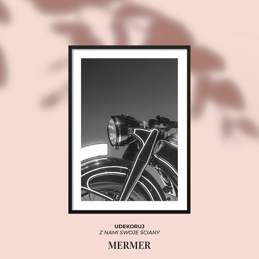 Motocykl Retro,Plakat mermer