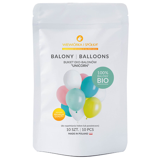Balony zestaw Jednorożec Wiewiórka i Spółka