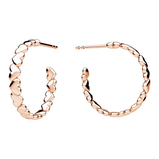 kolczyki pozłacane Kolczyki KOŁA Z SERC -srebro, złoto, różowe złoto