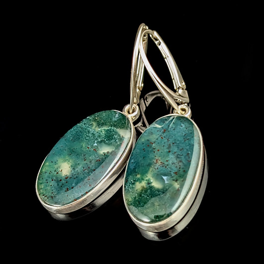 kolczyki srebrne Kolczyki srebrne Zamglone roślinniki- mszyste