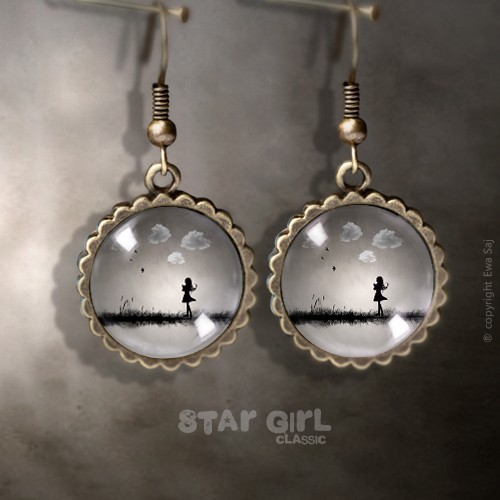 kolczyki szklane Star Girl Classic Obłoki , kolczyki