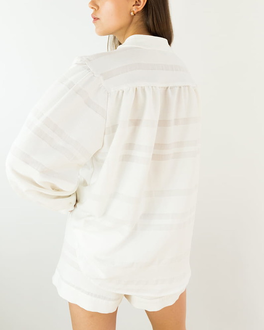 koszule damskie  KOSZULA LISA JACKARD PREMIUM OFF white