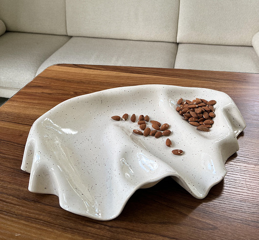 patery i talerze Taca na przekąski WAVY no. 3 IVORY