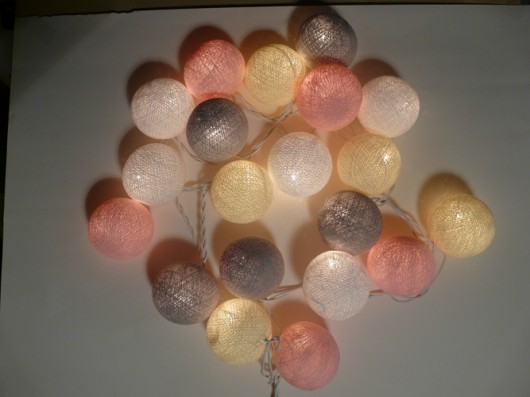 Qule Lampki Cotton Balls Light Love Soft Gray qule
