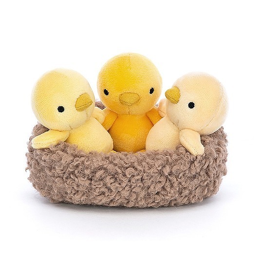 misie i maskotki Maskotka Przytulanka 3 Kurczaczki w Koszyczku 14 cm