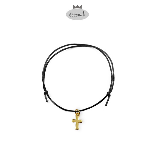 bransoletki na sznurku KRZYŻYK bransoletka - stal w kolorze złotym