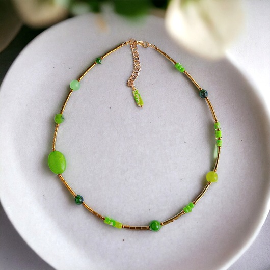 chokery Naszyjnik GREEN : choker : summer collection - ZIELONY NASZYJNIK