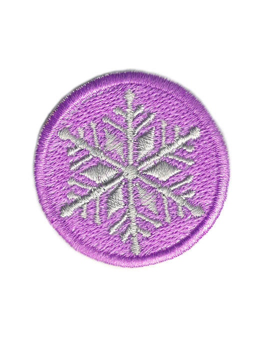 naszywki na ubrania Naszywka naprasowanka ŚNIEŻYNKA FIOLETOWA termoprzylepna haft 4,5cm