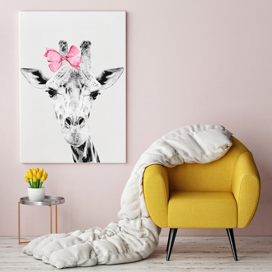 ŻYRAFA W KOKARDCE PLAKAT 70x50cm Dekoracjan