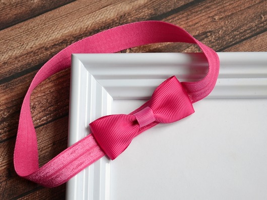 OPASKA dla dziewczynki kokardka ciemny róż FairyBows