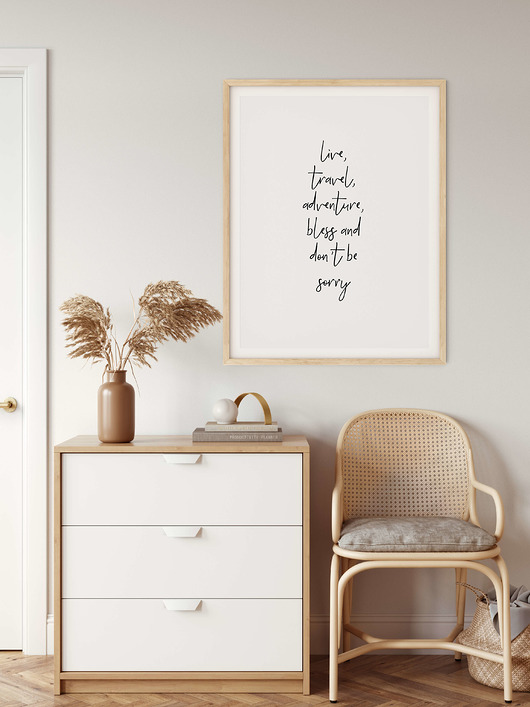 Plakat typograficzny Live,Travel myscandi