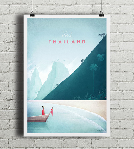 Tajlandia - vintage plakat minimalmill