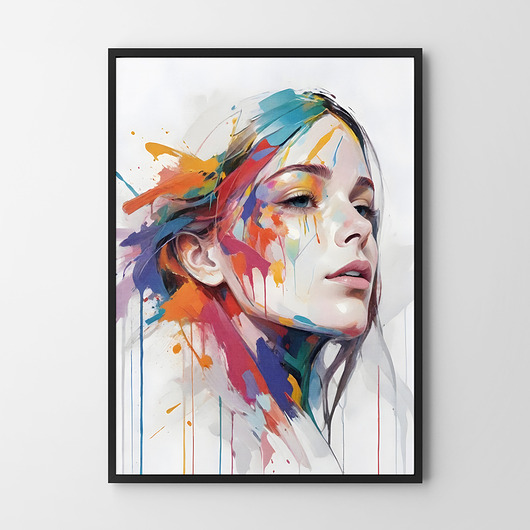 plakaty Plakat Portret kobiety twarz abstrakcja